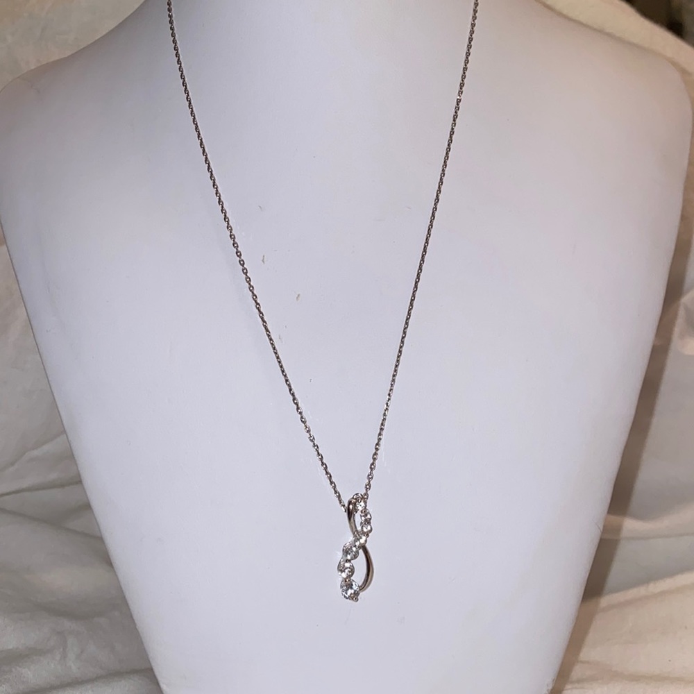 Sterling Silver and Simulated Diamonds Necklace